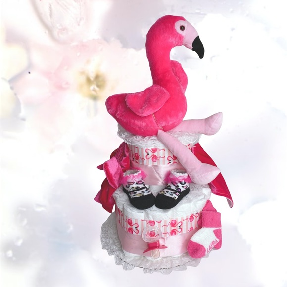 Flamingo Diaper Cake